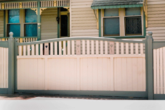 wooden sliding gate